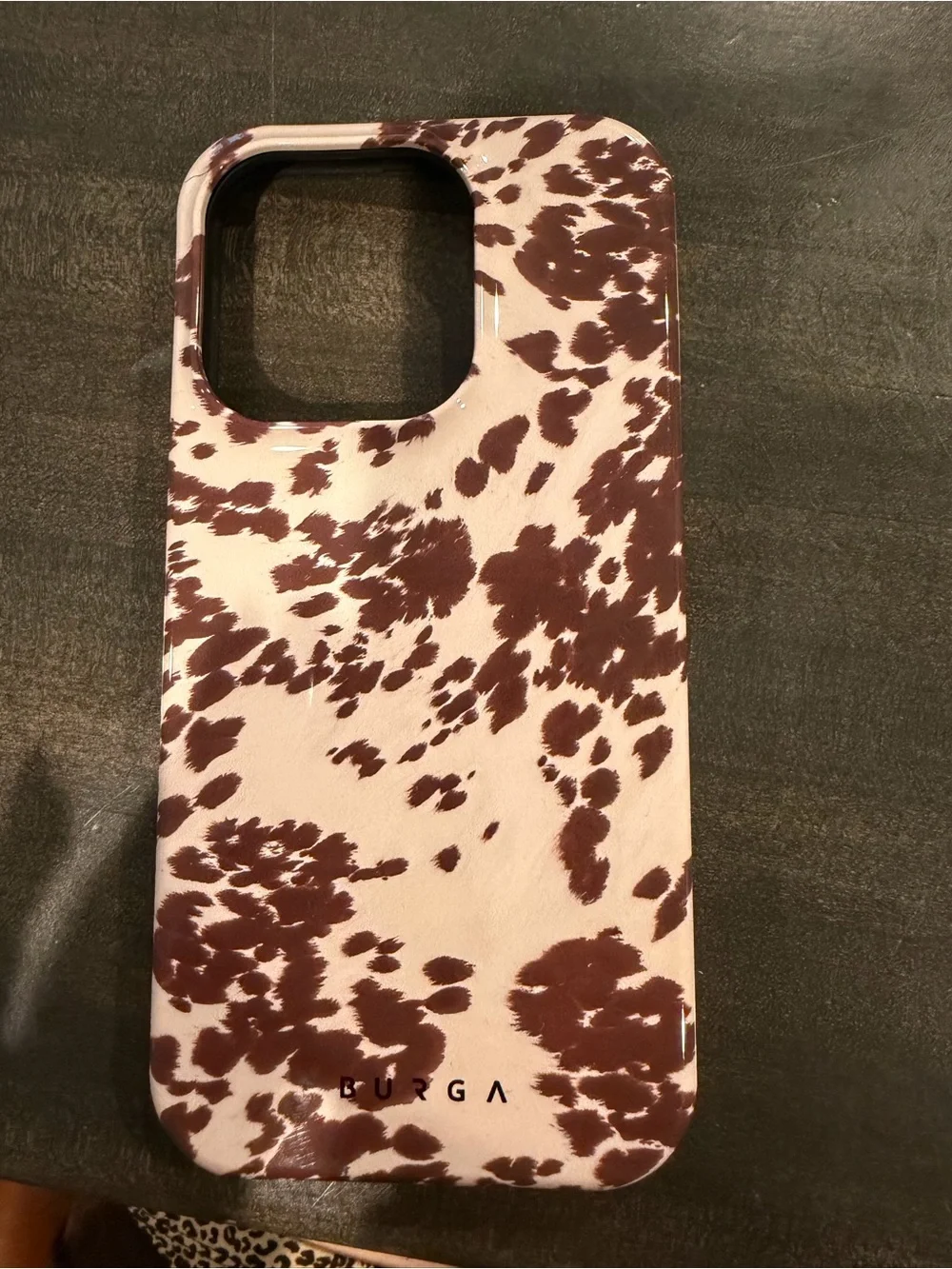BURGA Brown & Cream Cow Print Glossy Phone Case